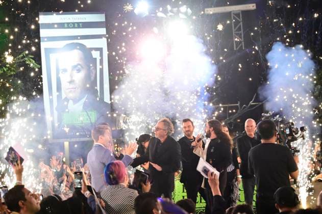 August 14, 2024, Mexico City, Ciudad de Mexico, Mexico: Tommy Harper, Monica Bellucci, Jenna Ortega, Justin Theroux, Tim Burton, Michael Keaton attend the black carpet of Beetlejuice Beetlejuice Fan Event at Cinepolis Toreo Parque Central. on August 14, 2024 in Mexico City, Mexico. Mexico City Mexico - ZUMAe321 20240814_zea_e321_075 Copyright: xCarlosxTischler xEyepixxGroupx