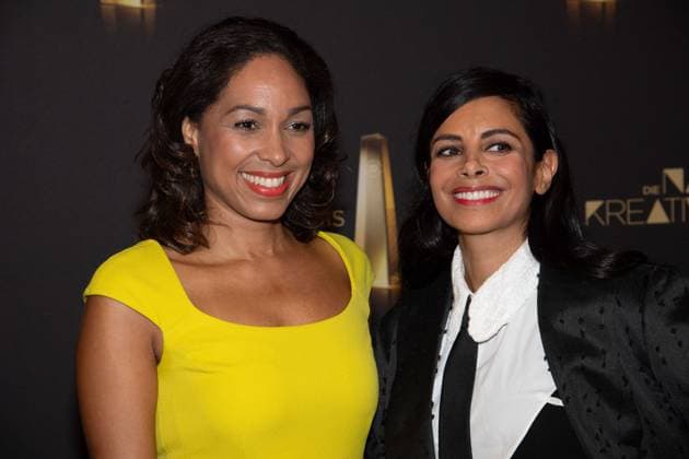 f l Jana PAREIGIS, presenter, Collien ULMEN FERNANDES, actress, Red Carpet, Red Carpet Show, Arrival, German Television Award Ceremony, The Night of the Creatives The German Television Award 2024, German Television Award 2024 in Cologne, on 24 09 2024