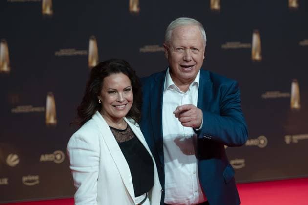 Tom BUHROW, WDR Intendant, with partner Daniela BOFF, Red Carpet, Red Carpet Show, Arrival, arrival, German Television Award ceremony, The German Television Award 2024, German Television Award 2024 at the MMC Studios Cologne, on 25 09 2024
