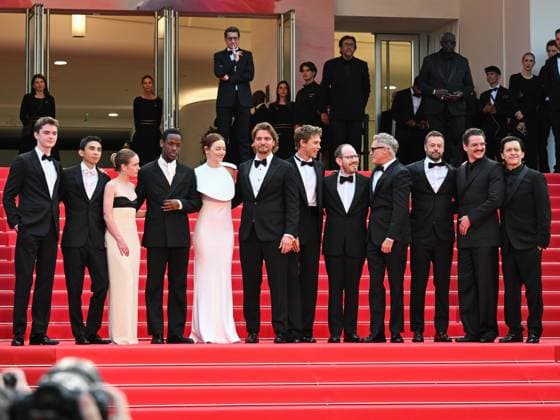 Cannes, France: Cannes, 78th Cannes Film Festival 2025 - Evening 4 - Red Carpet of the Film Eddington In the photo: Cameron Mann, Matt Gomez Hidaka, Amelie Hoeferle, Micheal Ward, Emma Stone, Luke Grimes, Austin Butler, Ari Aster, Joaquin Phoenix, Lars Knudsen, Pedro Pascal and Clifton Collins Cannes France - ZUMAp169 20250516_zea_p169_1695 Copyright: xManuelexMangiarottix