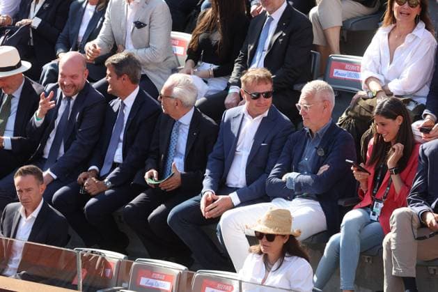 Rome, Italy, May 18, 2025: A parade of VIPs - Elonora Daniele, Raoul Bova, Minister Lollobrigida, Tafani, Fontana, Caldrone, Viktoria dei Maneskin, Renzi, Opztek - attend the Men s Singles Final between Jannik Sinner (ITA) and Carlos Alcaraz (ESP) during the Internazionali BNL d Italia 2025 ATP Masters Men s 1000 circuit in Rome at the Foro Italico. Copyright: xmarcoxiacobuccix xipa-agency.netx xmarcoxiacobuccix IPA_Agency_IPA57882605
