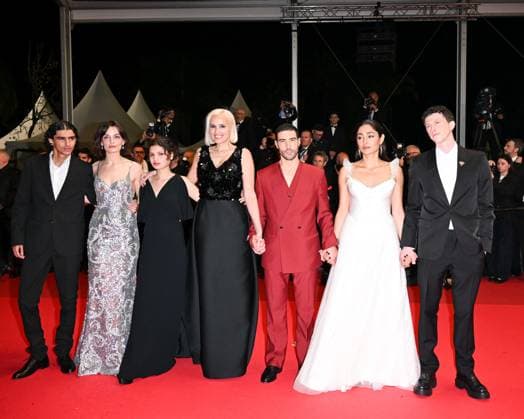 Cannes, 78th Cannes Film Festival 2025, Red Carpet Alpha Cannes, 78th Cannes Film Festival 2025, Red Carpet Alpha In the photo: ean-Rachid Kallouche, Emma Mackey, Éric Altmayer, Finnegan Oldfield, Golshifteh Farahani, Louai El Amrousy, Tahar Rahim, Mélissa Boros, rnaud Chautard, Julia Ducournau Milan Copyright: xIPA ABACAx