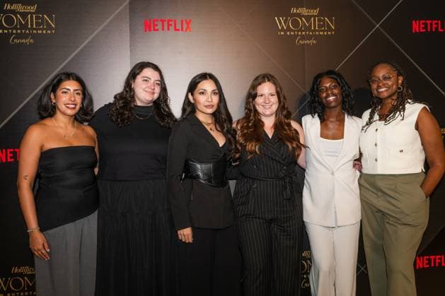 May 29, 2025, Toronto, On, Canada: Mentees from Women in Entertainment Canada Mentorship Program, Aman Khangura, left to right, Olivia Weatherall, Dianne Wulf, Jessica Commanda, Kipola Wakilongo and Julia Marcel are pictured at The Hollywood Reporter Women In Entertainment Canada Tribute Awards at The Ritz-Carlton Hotel in Toronto, on Thursday, May 29, 2025. Toronto Canada - ZUMAc35_ 20250529_zaf_c35_083 Copyright: xLauraxProctorx
