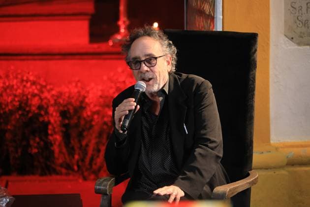 June 24, 2025, Mexico City, Ciudad de Mexico, Mexico: Director, producer, screenwriter, and cartoonist, Tim Burton speaks during a masterclass as part of the immersive experience: Tim Burton, The Labyrinth at the Panteon de Dolores. on June 24, 2025 in Mexico City, Mexico. Mexico City Mexico - ZUMAe321 20250624_zea_e321_001 Copyright: xIanxRoblesx
