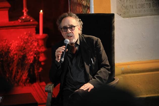 June 24, 2025, Mexico City, Ciudad de Mexico, Mexico: Director, producer, screenwriter, and cartoonist, Tim Burton speaks during a masterclass as part of the immersive experience: Tim Burton, The Labyrinth at the Panteon de Dolores. on June 24, 2025 in Mexico City, Mexico. Mexico City Mexico - ZUMAe321 20250624_zea_e321_007 Copyright: xIanxRoblesx