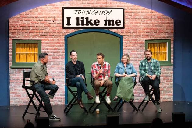 September 4, 2025, Toronto, On, Canada: Director Colin Hanks, producer Ryan Reynolds, and John Candyo¢âö¬A¡oƒâ€žoƒÂ s children Jennifer andoö¬o¢âö¬Â Christopher Candy, speak with George Stroumboulopoulos at a press conference for the film John Candy: I Like Me, prior to the filmo¢âö¬A¡oƒâ€žoƒÂ s premiere, at the Toronto International Film Festival in Toronto on Thursday, September 4, 2025. Toronto Canada - ZUMA Sep 20250904_zaf_c35_046 Copyright: xArlynxMcadoreyx