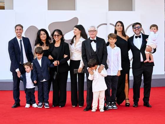 Venice, ITALY: Venice, 82nd Venice International Film Festival 2025 - Evening 10. Red Carpet for the film Nino. 18 Days. - Pictured: Nino D Angelo with his family, Arcangelo D Angelo, Toni D Angelo, Roberta Buonpane, Gaetano D Angelo, Leonardo D Angelo, Maia D Angelo, Annamaria Gallo, Luca D Angelo, Rossella Mungiello, Edoardo D Angelo, and Vincenzo D Angelo Venice ITALY - ZUMAp169 20250905_zea_p169_671 Copyright: xSimonexComix