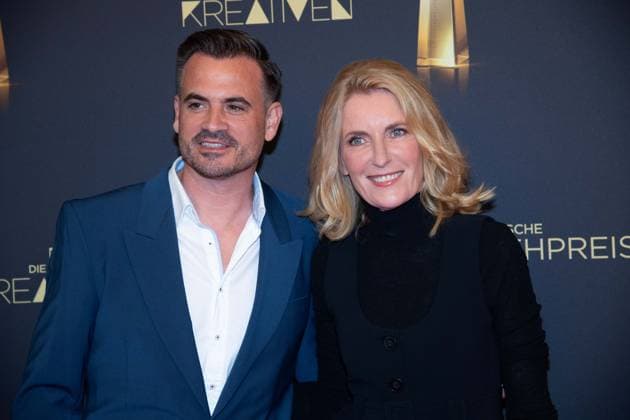 Maria FURTWAENGLER, Actress, Furtwängler, Christoph PELLANDER, Producer Degeto, Red Carpet, Red Carpet Show, Arrival, Presentation of the German Television Award, The Night of the Creatives The German Television Award 2025, German Television Award 2025 at the Flora Cologne, on 09 09 2025