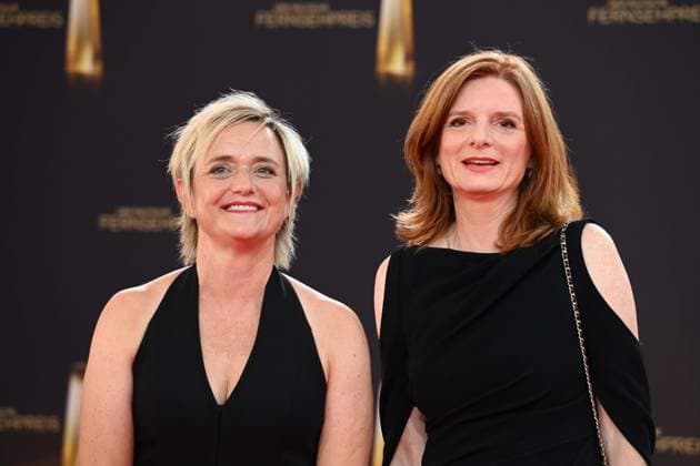 from l Ellen EHNI, WDR Editor-in-Chief, Dr. Katrin VERNAU, WDR Director General, Red Carpet, Red Carpet Show, Arrival, German Television Award Ceremony, The German Television Award 2025, German Television Award 2025 at MMC Studios Cologne, on 10 09 2025