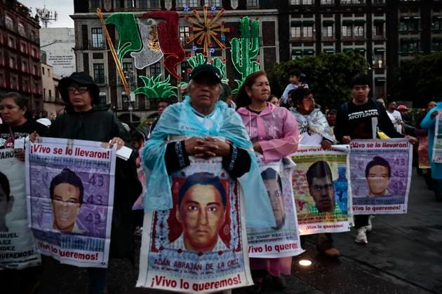 September 26, 2025, Mexico, Cdmx, Mexico: In 2014, 43 students from the RAUL ISIDRO BURGOS Teachers College in Ayotzinapa, Guerrero, were victims of enforced disappearance by local authorities, the military, and alleged drug traffickers. Today marks the 11th anniversary of this state crime, which has not been clarified as promised by previous governments and the current one led by CLAUDIA SHEIMBAUM. Members, mothers, friends, students and collectives marched from the Angel of Independence to Mexico City s Zocalo to continue demanding justice and the return of the students who have not been found since the administration of former Mexican President Enrique Peo±a Nieto, who currently lives in Spain without any answers regarding what happen - ZUMAp204 20250926_zip_p204_023 Copyright: xJosuexPerezx
