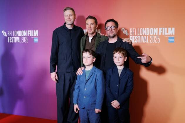 The Thing with Feathers, BFI London Film Festival, BFI Southbank, London, UK, 11 October 2025. Max Porter, Benedict Cumberbatch, Henry and Richard Boxall, Dylan Southern - BFI LFF - The Thing with Feathers Red Carpet at BFI Southbank, London, UK on 11th October 2025, Credit:Manuela Langotsch Avalon United Kingdom, London, BFI Southbank Copyright: xManuelaxLangotschx xAvalonx 1044823851