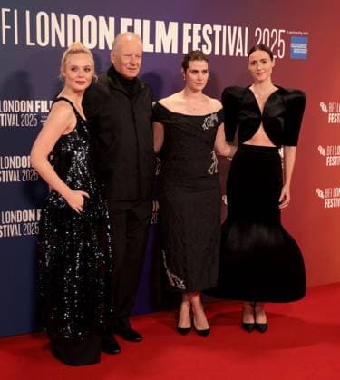 Sentimental Value premiere, 69th BFI London Film Festival, UK, on 12th October 2025 Elle Fanning, Stellan Skarsgard, Inga Ibsdotter Lilleaas and Renate Reinsve at Sentimental Value premiere, 69th BFI London Film Festival, UK, on 12th October 2025, Credit:James Shaw Avalon UNITED KINGDOM, LONDON, London Copyright: xJamesxShawx xAvalonx 1045033099