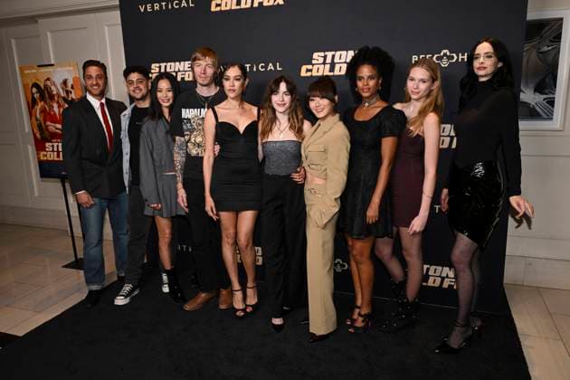 November 2, 2025, Beverly Hills, California, USA: (L-R) ADAM ELSHAR, JAMIE CHUNG, SPENSER GRANESE, MISHEL PRADA, KIERNAN SHIPKA, KAREN FUKUHARA, GABRIELLE MAIDEN, BLUESY BURKE, and KRYSTEN RITTER attend Stone Cold Fox Los Angeles Red Carpet Premiere. Beverly Hills USA - ZUMAb173 20251102_aap_b173_041 Copyright: xBillyxBennightx