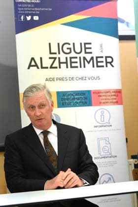 The King Visits Alzheimer Cafe JUPRELLE, BELGIUM - NOVEMBER 26 : King Philippe participates in a session of the Alzheimer Café in Juprelle, a ViADem municipality (dementia-friendly city or municipality). The Alzheimer Café is a meeting place where people with Alzheimer s disease, their loved ones, carers, healthcare providers and other interested parties can meet in a warm and informal atmosphere. Over snacks and drinks, they talk about daily life with the disease and work to break down taboos. It is not a medical consultation or therapy, but a place where people can get information, share experiences, find support and reduce loneliness. The meetings are organised by De Ligue Nationale Alzheimer Liga ASBL vzw Vog, chaired by Baroness Hen Copyright: xBertxVanxDenxBrouckex