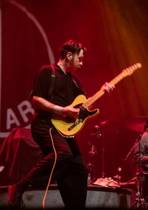 Yard Act performing live at Alexandra Palace, London, 29 November 2025 Yard Act performing live at Alexandra Palace, London, 29 November 2025 Sam Shjipstone ,guitarist Yard Act are a British rock band. Their debut album The Overload was released in ˜22 and debuted at number 2 on the UK Albums Chart. Critics have categorised the band s music as post-punk and indie rock. Their lyrics are often political, discussing opposition to topics including capitalism, gentrification and social class, told using dark humor and cynical storytelling , Credit:Dafydd Owen Avalon Alexandra Palace, London Copyright: xDafyddxOwenx xAvalonx 1055524820