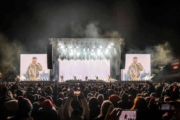 04 12 2025, Schladming, AUT, On the road in Styria, Ski Opening 2025, Press conference, in the picture Backstreet Boys, Feature, Overview, Planai Stadium,