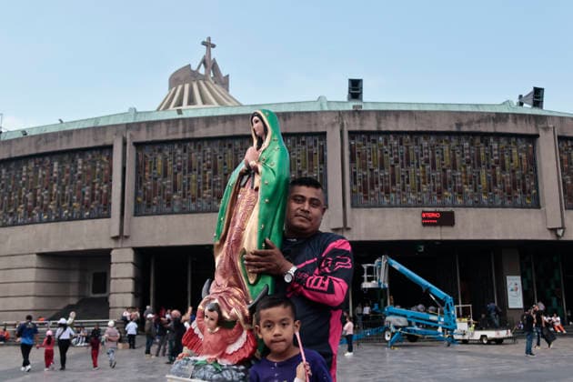 December 9, 2025, Mexico, Cdmx, Mexico: The largest Catholic celebration in Mexico is the Day of Our Lady of Guadalupe, celebrated on December 12th, her birthday. Thousands of pilgrims begin arriving from all over the country to thank the Virgin of Guadalupe for all the miracles she has granted to the faithful. They also come simply to express gratitude for health, employment, and financial security. The Basilica s courtyard begins to fill with pre-Hispanic dancers, musicians, processions, and even people making floral arrangements in honor of Our Lady of Guadalupe. For many, the diversity and combination of traditions and beliefs stem from the arrival of the Spanish, who imposed the Catholic religion and forced the Mexica people to abandon - ZUMAp204 20251209_zip_p204_064 Copyright: xJosuexPerezx