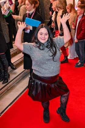 Sleeping Beauty, Arrivals, London, UK. 22 December 2025 London, UK, 22 December 2025. Ellie Goldstein attends Sleeping Beauty at The London Palladium, London, UK., Credit:Lee Floyd Avalon UK, London, The London Palladium Copyright: xLeexFloydx xAvalonx 1061168392