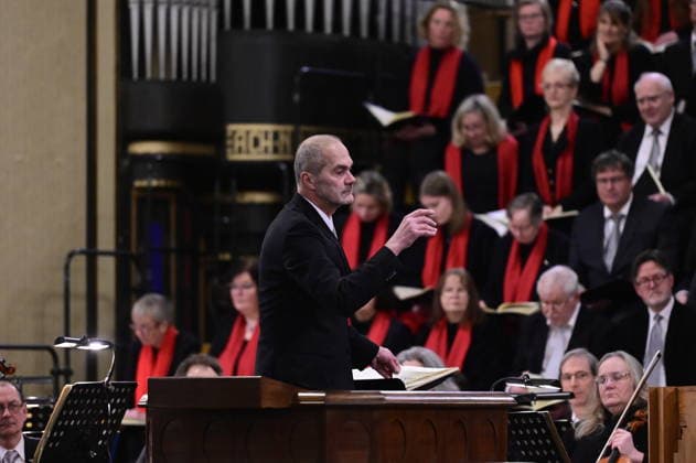 Johann Sebastian Bach Christmas Oratorio Cantatas 4 to 6, Bachchor Görlitz, Neue Lausitzer Philharmonie, conductor KMD Reinhard Seeliger, organ Katy von Ramin, soloists Liudmila Lokaichuk, Annekathrin Laabs, Timo Rößner, Christian Henneberg, Mareike Riechen, Kreuzkirche Görlitz, 05 01 2026 Copyright: xMatthiasxWehnertx