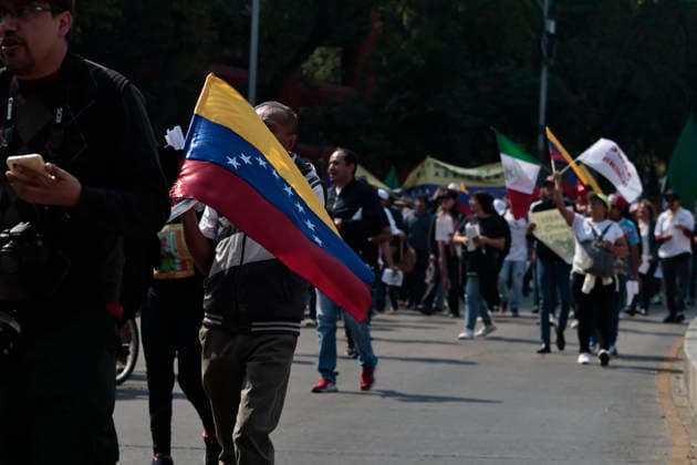 January 10, 2026, Mexico City, Cdmx, Mexico: Mexican protesters and social organizations are demonstrating against the actions of US President DONALD TRUMP against Venezuela and its former president, NICOLAS MADURO. With posters, giant banners, and Venezuelan flags, they are showing their support for MADURO and his vice president, DELCY RODRIGUEZ, who has assumed the presidency due to the country s situation. Chanting slogans like Yankees out of Latin America and Trump, imperialist terrorist, the protesters are demanding the immediate release of NICOLAS MADURO, whom they claim is being held captive by DONALD TRUMP. This comes as protests against these actions spread worldwide, with many believing TRUMP S true objective is to seize V - ZUMAp204 20260110_zip_p204_017 Copyright: xJosuexPerezx