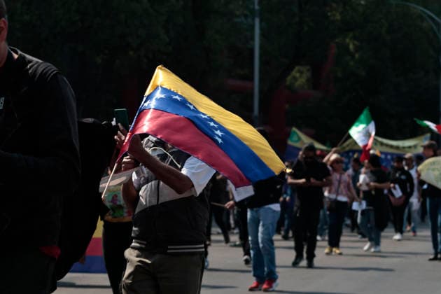 January 10, 2026, Mexico City, Cdmx, Mexico: Mexican protesters and social organizations are demonstrating against the actions of US President DONALD TRUMP against Venezuela and its former president, NICOLAS MADURO. With posters, giant banners, and Venezuelan flags, they are showing their support for MADURO and his vice president, DELCY RODRIGUEZ, who has assumed the presidency due to the country s situation. Chanting slogans like Yankees out of Latin America and Trump, imperialist terrorist, the protesters are demanding the immediate release of NICOLAS MADURO, whom they claim is being held captive by DONALD TRUMP. This comes as protests against these actions spread worldwide, with many believing TRUMP S true objective is to seize V - ZUMAp204 20260110_zip_p204_018 Copyright: xJosuexPerezx