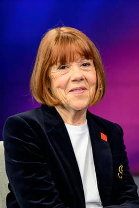 GER, Berlin, studio, guest on maischberger, political talk show, TV, format, with host Sandra Maischberger, Das Erste, from Adlershof at Studio 20, pictured from left Gisele Pelicot, pre recording, February 25, 2026, Copyright: HMBxMedia UwexKoch