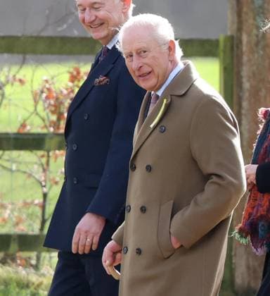 King Charles III, with what looks like a leek on his coat lapel on St. David™s Day, attended the Sunday morning service at St. Mary Magdalene church in Sandringham today. It is not known whether he has seen his brother Andrew Mountbatten-Windsor, who is currently staying at Wood Farm on the Sandringham estate, whilst he has been here. Mountbatten-Windsor was arrested last week, and taken to Aylsham police station before being released under investigation, and returning to Wood Farm. Andrew Mountbatten-Windsor, formerly Prince Andrew The Duke of York, has previously denied any wrongdoing in relation to sex offender Jeffrey Epstein. King Charles III, Sandringham, Norfolk, on 1st March, 2026
