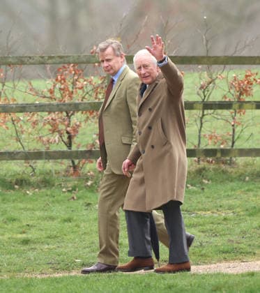 King Charles III attended the Sunday morning service at St. Mary Magdalene church in Sandringham today. It is still not known whether he has seen his brother Andrew Mountbatten-Windsor, who is currently staying at Wood Farm on the Sandringham estate, whilst he has been here. Mountbatten-Windsor was arrested last week, and taken to Aylsham police station before being released under investigation, and returning to Wood Farm. Andrew Mountbatten-Windsor, formerly Prince Andrew The Duke of York, has previously denied any wrongdoing in relation to sex offender Jeffrey Epstein. King Charles III, Sandringham, Norfolk, on 8th March, 2026 .