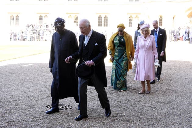 President of Nigeria s state visit to the UK, 17 March 2026 (left to right) President of Nigeria Bola Ahmed Tinubu, King Charles III, First Lady Oluremi Tinubu, and Queen Camilla, during the ceremonial welcome at Windsor Castle, Berkshire, on day one of his state visit to the UK. Picture date: Wednesday March 18, 2026., Credit:Aaron Chown Avalon UK, Windsor Copyright: xAaronxChownx xAvalonx 1084068333