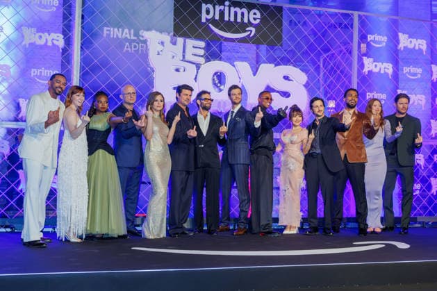 News - Photocall - THE BOYS 5 Laz Alonso, Valorie Curry, Susan Heyward, Erik Kripke, Erin Moriarty, Karl Urban, Antony Starr, Jack Quaid, Jessie T. Usher, Karen Fukuhara, Tomer Capone, Nathan Mitchell, Colby Minifie and Jensen Ackles attend the world premiere of the final season of Prime TV series The Boys on March 19, 2026 at Cinema The Space Moderno, Rome, Italy Rome Cinema The Space Moderno Italy Copyright: xEmanuelaxVertollix xLiveMediax LPN_2352735