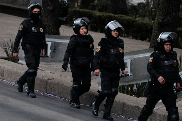 March 30, 2026, Mexico City, Cdmx, Mexico: In Mexico City, approximately 250 people demonstrated to commemorate the fiftieth anniversary of Palestinian Land Day. Exactly today, the State of Israel, led by Benjamin Netanyahu, declared that Palestinians who commit crimes against Israelis will be subject to the death penalty by hanging. This decision was condemned by activists and organizations internationally. During the event, city police followed the demonstrators, who marched with posters and flags of the Palestinian people, chanting slogans against genocide, torture, and the forced displacement of thousands. At the end of the march, they held a sit-in in front of the former U.S. Embassy to demand that the U.S. government cease its support - ZUMAp204 20260330_zip_p204_027 Copyright: xJosuexPerezx