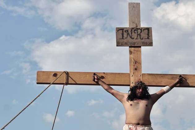 April 3, 2026, Mexico City, Cdmx, Mexico: As part of Holy Week, the Stations of the Cross were held today. According to the Catholic Church, this event commemorates Jesus crucifixion and death after a soldier pierced his side with a spear. The reenactment was performed by residents of the Tenorios area, which belongs to the Iztapalapa borough. Hundreds of people of all ages walked the streets dressed as apostles, wearing crowns of thorns and carrying crosses of varying sizes to ask for favors or give thanks for miracles they prayed to God for and received. The crucifixion of the actors portraying Dismas, Gestas, and Jesus takes place every year in the Tezontle mines located within the Tenorios area. Hundreds of residents gather there to or - ZUMAp204 20260403_zip_p204_052 Copyright: xJosuexPerezx