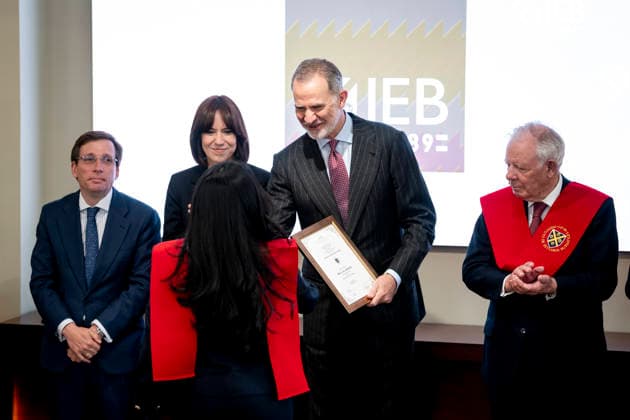 The King presides over the inauguration of the new IEB university campus The Minister of Science, Innovation and Universities, Diana Morant c , King Felipe VI d and the Mayor of Madrid, José Luis Martínez Almeida i , during the inauguration of the new university campus of the Instituto de Estudios Bursátiles IEB , on April 8, 2026, in Madrid Spain Although the University Campus of the Instituto de Estudios Bursátiles IEB has been officially inaugurated today, it started its activity in 1989, as a Business School that launched the first Master in Stock Exchange and Financial Markets in Spain and in the Spanish-speaking world 08 APRIL 2026 A Pé Madrid Madrid Spain Copyright: xA.xPÃ rezxMecax 7422773