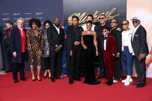 Bill Corso, Carla Farmer, Marci Rodgers, Antoine Fuqua, KeiLyn Durrel Jones, Jaafar Jackson, Nia Long, Miles Teller, Graham King, Juliano Krue Valdi, Rich Tone Talauega and Marlon Jackson at the premiere of the movie Michael at the Uber Eats Music Hall Berlin, 10 04 2026 Foto:xN.xKubelkax xFuturexImagex michael_6713