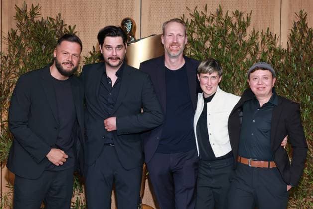 German Film Award, Nominees Evening Team Looking into the Sun, Sebastian Heyser, Claudio Demel, Kai Tebbel, Evelyn Rack, Billi Mind, Nominees Evening, German Film Award, Representation of North Rhine-Westphalia, Berlin Date 25 04 2026 Copyright: xx