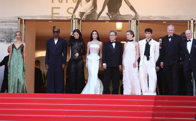 May 12, 2026, Cannes, Cote D azur, France: Jury members RUTH NEGGA, ISAACH DE BANKOLE, CHLOE ZHAO, DEMI MOORE, President PARK CHAN-WOOK, LAURA WANDEL, DIEGO CESPEDES, STELLAN SKARSGARD and PAUL LAVERTY during the red carpet for the premiere screening of THE ELECTRIC KISS at the 79th Annual Cannes Film Festival at Palais des Festivals in Cannes, France Cannes France - ZUMAc179 20260512_zep_c179_095 Copyright: xMickaelxChavetx
