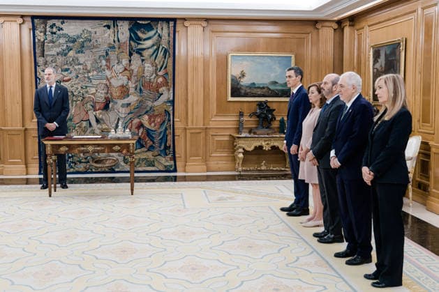 The King sanctions the reform of Section 3 of Article 69 of the Constitution i d King Felipe VI, the President of the Government, Pedro Sánchez, the President of the Congress of Deputies, Francina Armengol, the President of the Senate, Pedro Rollán, the President of the Constitutional Court, Cándido Conde Pumpido, and the President of the Supreme Court, Isabel Perelló, during the act of sanction of the reform of Article 69, Paragraph 3 of the Spanish Constitution, at the Zarzuela Palace, on May 19, 2026, in Madrid Spain The reform of Article 69, Paragraph 3 of the Spanish Constitution will allow the island of Formentera to elect its own senator, independently of the one elected by the island of Eivissa 19 MAY 2026 Carlos Lujá Madrid Madrid Copyright: xCarlosxLujanx 7533383