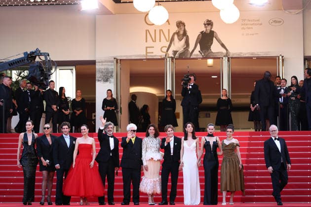 May 19, 2026, Cannes, Cote D azur, France: NIEVEZ ALVAREZ, QUIM GUTIERREZ, AITANA SANCHEZ-GIJON, LEONARDO SBARAGLIA, PEDRO ALMODOVAR, BARBARA LENNIE, PATRICK CRIADO, VICTORIA LUENGO, MILENA SMIT and AMAIA ROMERO on the red carpet for the screening of AMARGA NAVIDAD at the 79th Annual Cannes Film Festival at Palais des Festivals in Cannes, France Cannes France - ZUMAc179 20260519_zep_c179_068 Copyright: xMickaelxChavetx