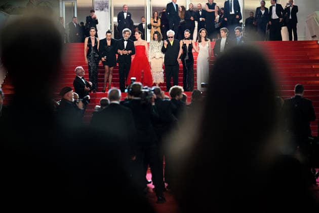 Cannes Diamond Premiere FC Nievez Alvarez, Rossy De Palma, Quim Gutiérrez, Aitana Sánchez-Gijón, Leonardo Sbaraglia, Pedro Almodóvar, Bárbara Lennie, Patrick Criado, Victoria Luengo, Milena Smit and Amaia Romero attends the red carpet premiere of Diamond during the 79th Cannes International Film Festival in Cannes, France on May 19, 2026. Photo by Franck Castel ABACAPRESS.COM Cannes Copyright: xCastelxFranck ABACAx