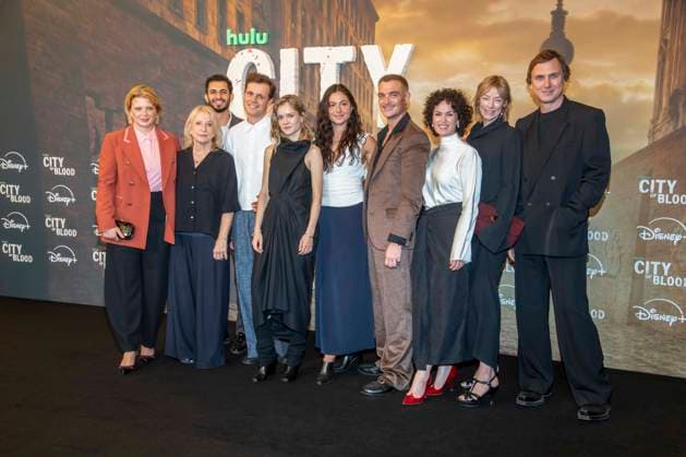 ABB CITYBLOOD: Joerdis Triebel, Dagmar Manzel, Franz Hartwig, Lea Drinda, Soma Pysall, David Schütter, Melika Foroutan, Jenny Schily, and Lars Eidinger attended the premiere of the German Hulu Original series *City of Blood* at Kino International on August 31, 2026, in Berlin, Germany
