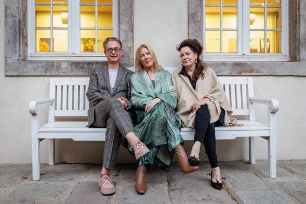 September 2, 2026, Düsseldorf Prof. Dr. Stefan Schweizer, Scientific Director of Benrath Palace, Renate Aller, New York-based director, photographer, and gallery owner, and Clara Maria Sels on the sidelines of the opening reception for the Eva Rubinstein exhibition Proof of Life at the Museum of Garden Art, Benrath Palace, Düsseldorf. Benrath Pal
