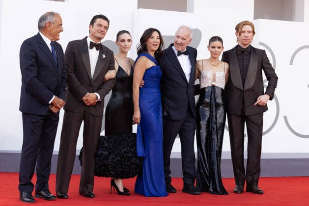 Bucking Fastard Screening - The 83rd Venice International Film Festival Alberto Barbera, Agnes Chu, Werner Herzog, Clara Wu Tsai, Domhnall Gleeson, Kate Mara, Rooney Mara, Orlando Bloom, Ariel Leon Isacovitch attend the Bucking Fastard Screening during the 83rd Venice International Film Festival at Sala Grande on September 03, 2026 in Venice, Italy. Copyright: xKazukoxWakayamax