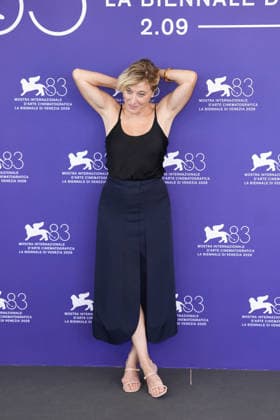 IPP Photo by Daniele Cifala’, Venice, September 2, 2026, *L’Estranea* Photocall, The 83rd Venice International Film Festival. Pictured: Salvatore De Chirico, Adriano Giannini, Paolo Strippoli, Jasmine Trinca, Valeria Bruni Tedeschi, and Romana Valeria Bruni Tedeschi. Italy Photo Press World. Copyright L Estranea Photocall. The 83rd