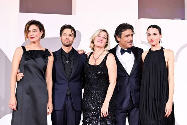 September 7, 2026, Venice, Rome, Italy: Jasmine Trinca, Romana Maggiora Vergano, Valeria Bruni Tedeschi, Adriano Giannini, and Paolo Strippoli on the red carpet for the film L estranea at the 83rd Venice International Film Festival, Venice, September 7, 2026. Venice Italy - ZUMAa289 20260907_zia_a289_407 Copyright: xMariaxLauraxAntonellix xAgfx