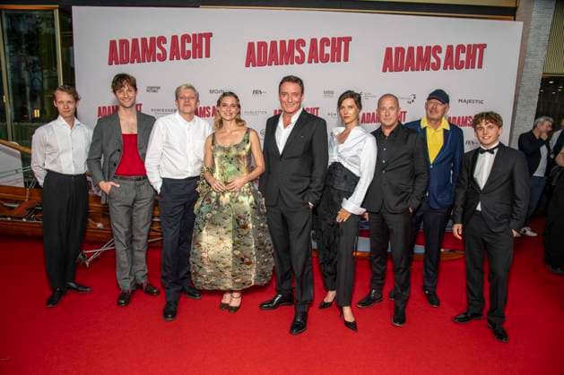 ABB ADAMSACHT Felix Kammerer, Nick Romeo Reimann, Leonhard Kunz, Svenja Jung, Oliver Masucci, Katrin Roever, Heino Ferch, Axel Milberg, and Vito Wiesner appeared on the red carpet at the Berlin premiere of the feature film *Adams Acht* at the Zoo Palast movie theater on September 8, 2026, in Berlin, Germany