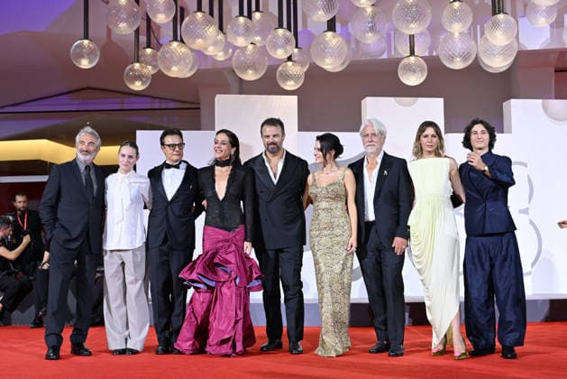 September 9, 2026, Venice, Rome, Italy: Tony Laudadio, Nicole Malay, Lino Musella, Vanessa Scalera, Edoardo De Angelis, Ivana Lotito, Tommaso Ragno, Elena Radonicich, and Samuele Mazza during the red carpet for the film The Fire That You Carry Inside, 83rd Venice Film Festival. Venice, September 9, 2026 Venice Italy - ZUMAa289 20260909_zia_a289_530 Copyright: xMariaxLauraxAntonellix xAgfx