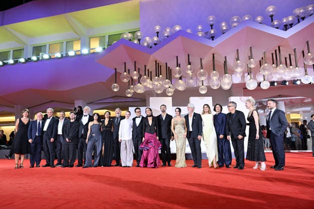 September 9, 2026, Venice, Rome, Italy: Tony Laudadio, Nicole Malay, Lino Musella, Vanessa Scalera, Edoardo De Angelis, Ivana Lotito, Tommaso Ragno, Elena Radonicich, and Samuele Mazza during the red carpet for the film The Fire That You Carry Inside, 83rd Venice Film Festival. Venice, September 9, 2026 Venice Italy - ZUMAa289 20260909_zia_a289_531 Copyright: xMariaxLauraxAntonellix xAgfx