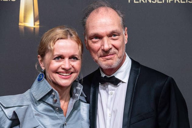 Martin BRAMBACH, actor, and his wife Christine SOMMER, actress, Red Carpet, Red Carpet Show, arrival, German Television Awards ceremony, The 2026 German Television Awards, 2026 German Television Awards at Confex Koeln, on September 9, 2025