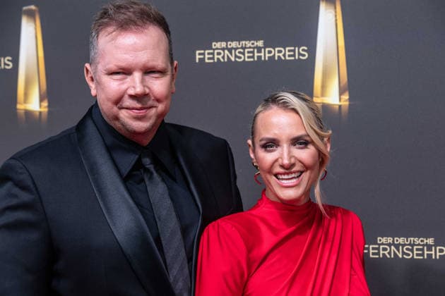 Wolf FUSS, host, and Anna KRAFT, host of the Red Carpet Show, Red Carpet, Arrival, German Television Awards Ceremony, The 2026 German Television Award, 2026 German Television Award at Confex Koeln, on September 9, 2025