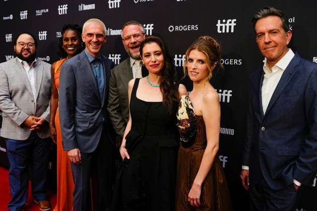 September 12, 2026, Toronto, On, CAN: From Left to Right - Zach Cherry, Issa Rae, Dan Stevens, Seth Rogan, Lauren Miller Rogen, Anna Kendrick and Ed Helms pose for a photo as they arrive on the red carpet to promote the film Babies at the Toronto International Film Festival, in Toronto, on Saturday, Sept. 12, 2026. Toronto CAN - ZUMAc35_ 20260912_zaf_c35_128 Copyright: xChrisxYoungx